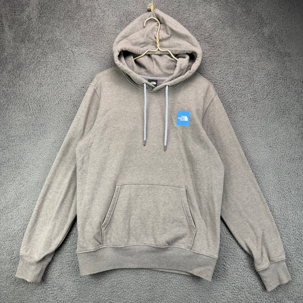 The North Face Mens Grey Blue Camo Box Logo Pullover Hoodie Size Medium